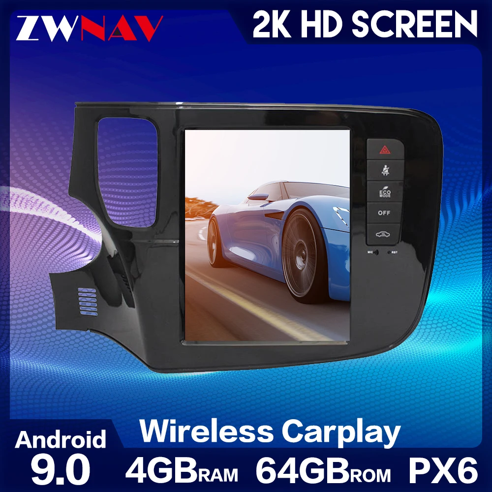 ZWNAV For Mitsubishi Outlander 3  2012-2019 Car Radio Multimedia Video Player Navigation GPS Android 9 PX6 No 2din 4G64GB