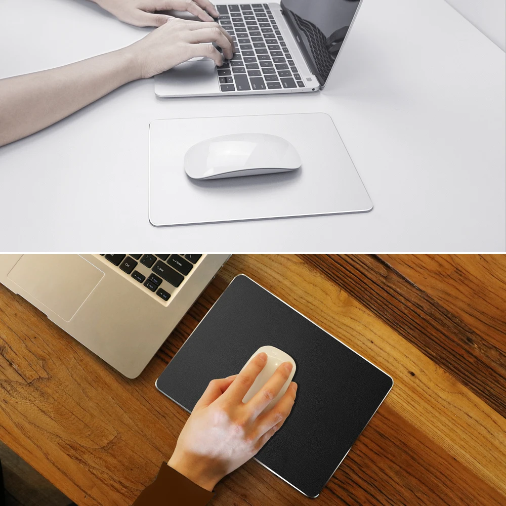 Hard Metal Aluminum Mouse Pad Mat Smooth Magic Ultra Thin Double Side Waterproof Fast and Accurate Control Large Mousepad