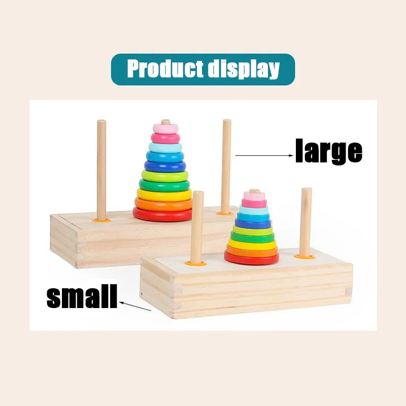 Wooden Toys Game Educational Games Toys Desktop Toy Exercise Thinking Logic Training Hanoi Tower