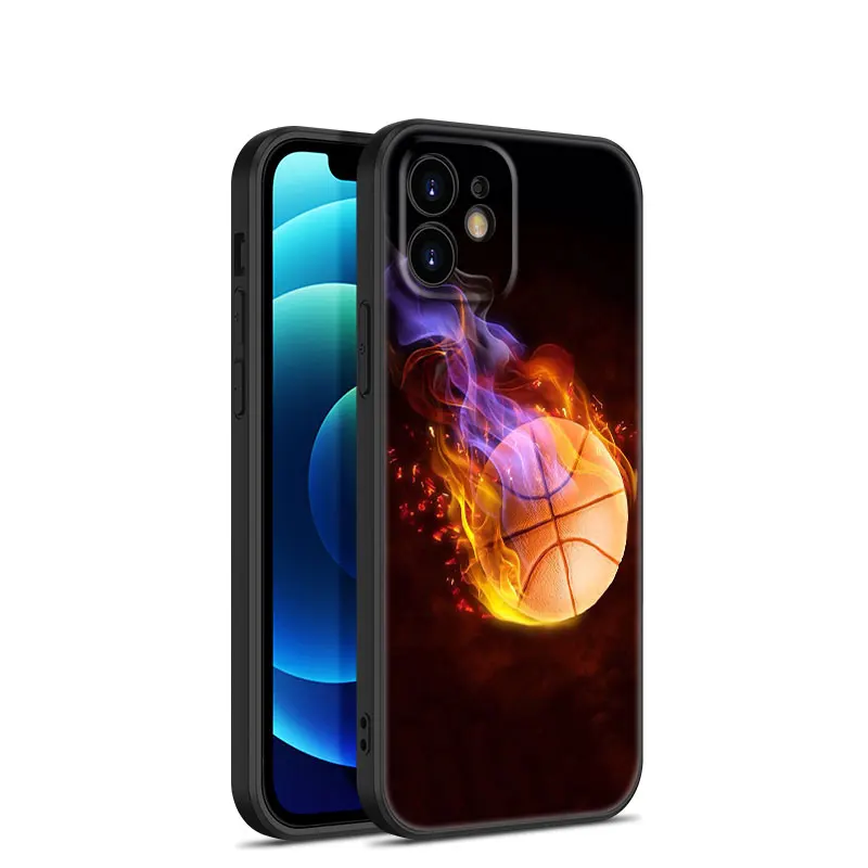 Basketball Basket Phone Case For Apple iPhone 13 12 Mini 11 Pro Max XR X XS MAX 6 6S 7 8 Plus 5 5S SE 2020 Black Cover Coque