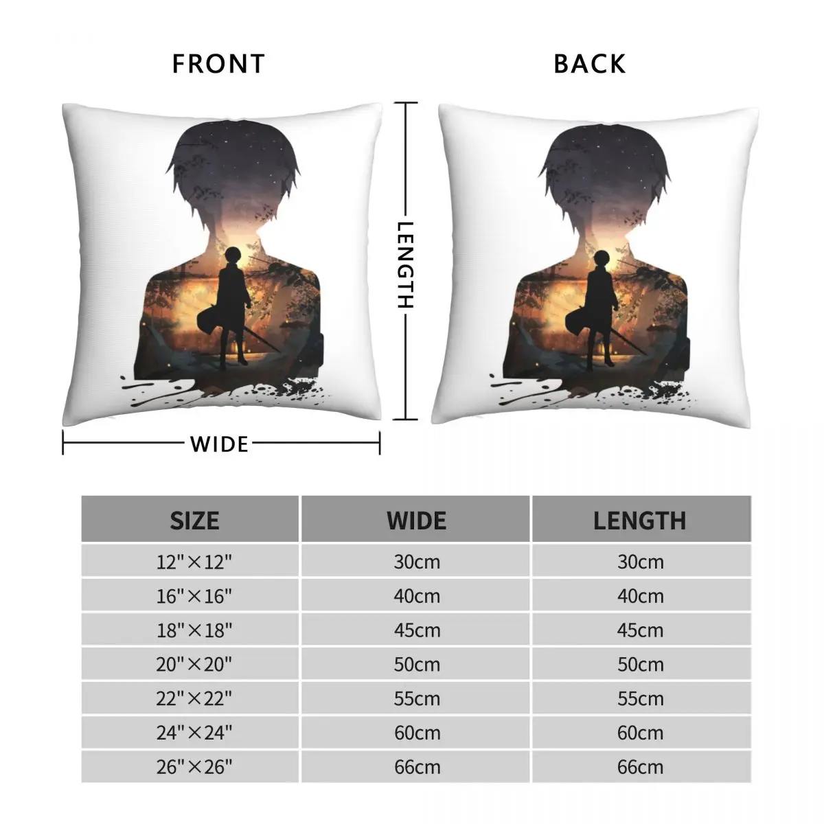 Sword Art Online Character Eugeo Pillowcase Polyester Linen Velvet Pattern Zip Decor Car Cushion Cover