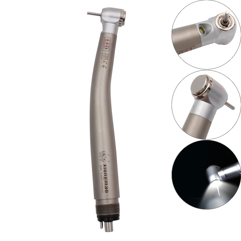 Dental LED High Speed Handpiece E-generator Integrated  Push Button 3 water Spray 2/4 Hole Handpiece