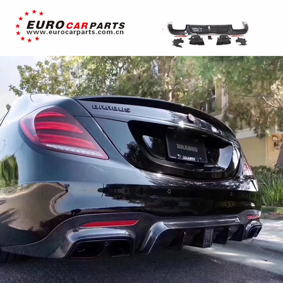 

2019 S class w222 S63 S65 carbon finber rear diffuser for w222 S63 S65 to B style carbon finber rear lip spoiler