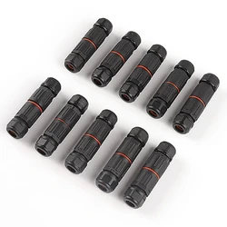 5/10PCS IP68 Waterdichte Rechte Connector Industriële Elektrische Kabel 2/3 Pin Outdoor Stopcontact Waterdichte Connector