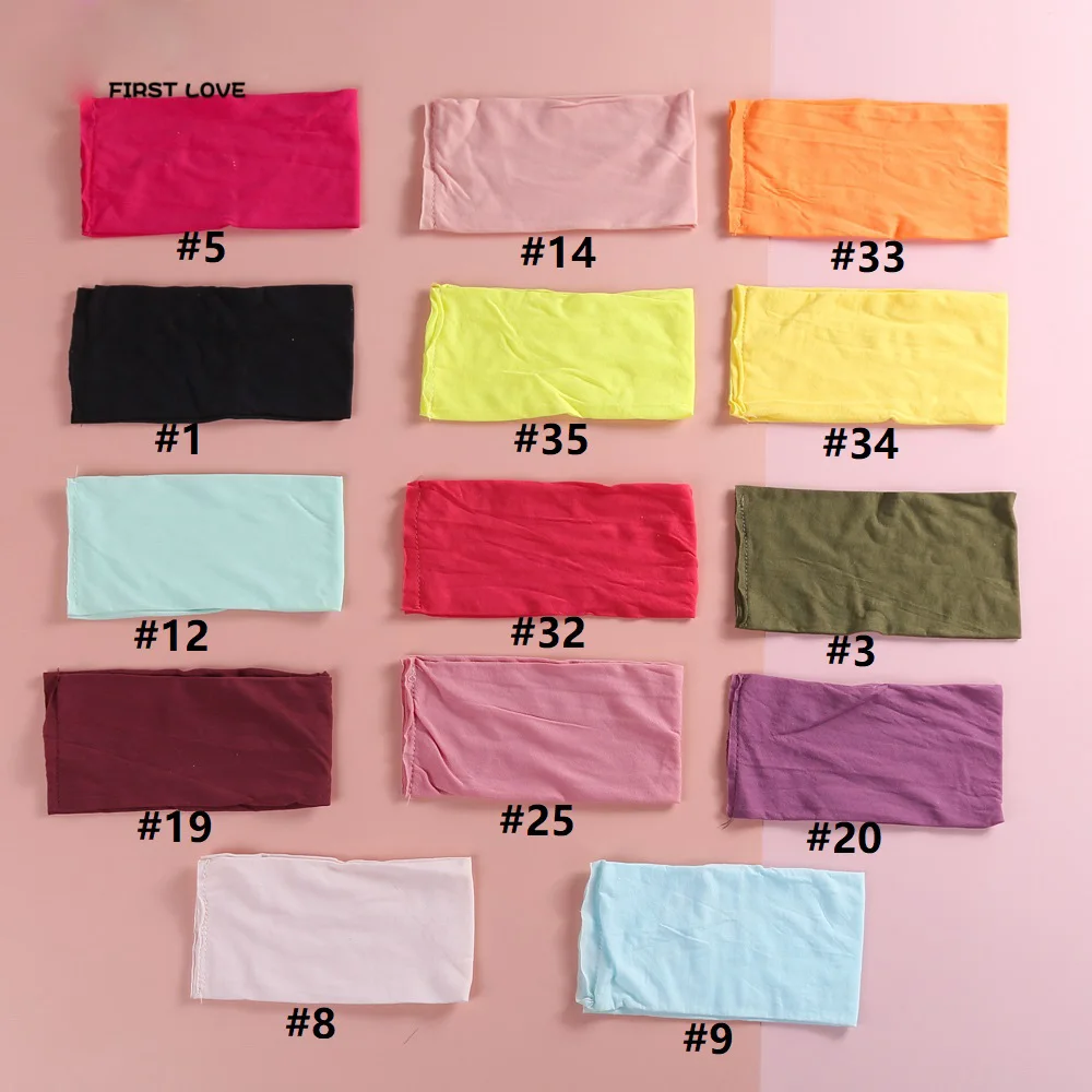 Bulk 35pc/lot Stretch Nylon Fabric Soft Nylon Material For Baby Girls Handmade Headband Material DIY Baby Accessories