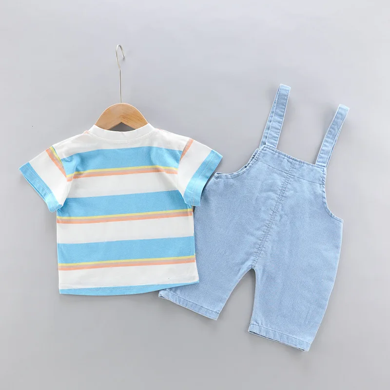 Summer boy clothes baby suit children striped T-shirt + cartoon pants 2 pcs Boys Sets 1-4 years clothing