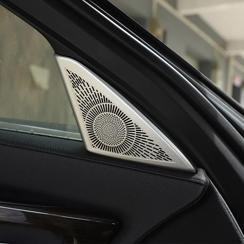 For BMW 7 Series F01 F02 F03 F04 2009-2014 Aluminum Alloy Car Door Tweeter Audio Speaker Cover Decorate Sticker Car Accessories