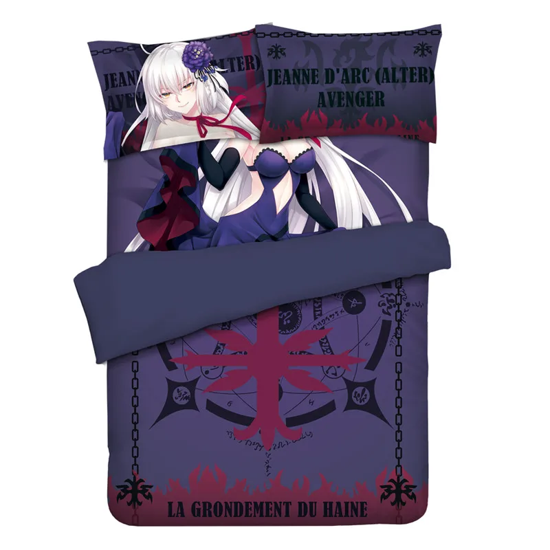 

Anime Fate/Zero/Apocryp/Grand Order Joan of Ar Bedding Set Twin/Queen/King 4pcs Ded Set With Pilloccase + Sheet+Duvet Cover F02B