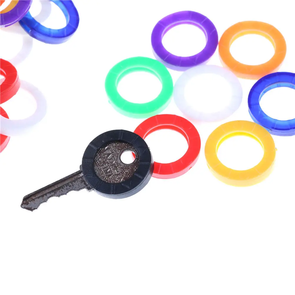 1/10/24pcs  Bright Colors Hollow Silicone Key Cap Covers Topper Key Holder Keyring Rings Key Case Bag Organizer Wallets