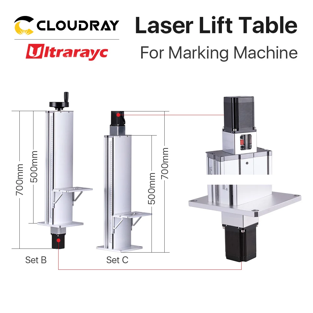 Ultrarayc Fiber Laser Marking Part Z Axis Lifting Table Height 500 & 800mm with Motor for DIY 1064nm Fiber Marking Part