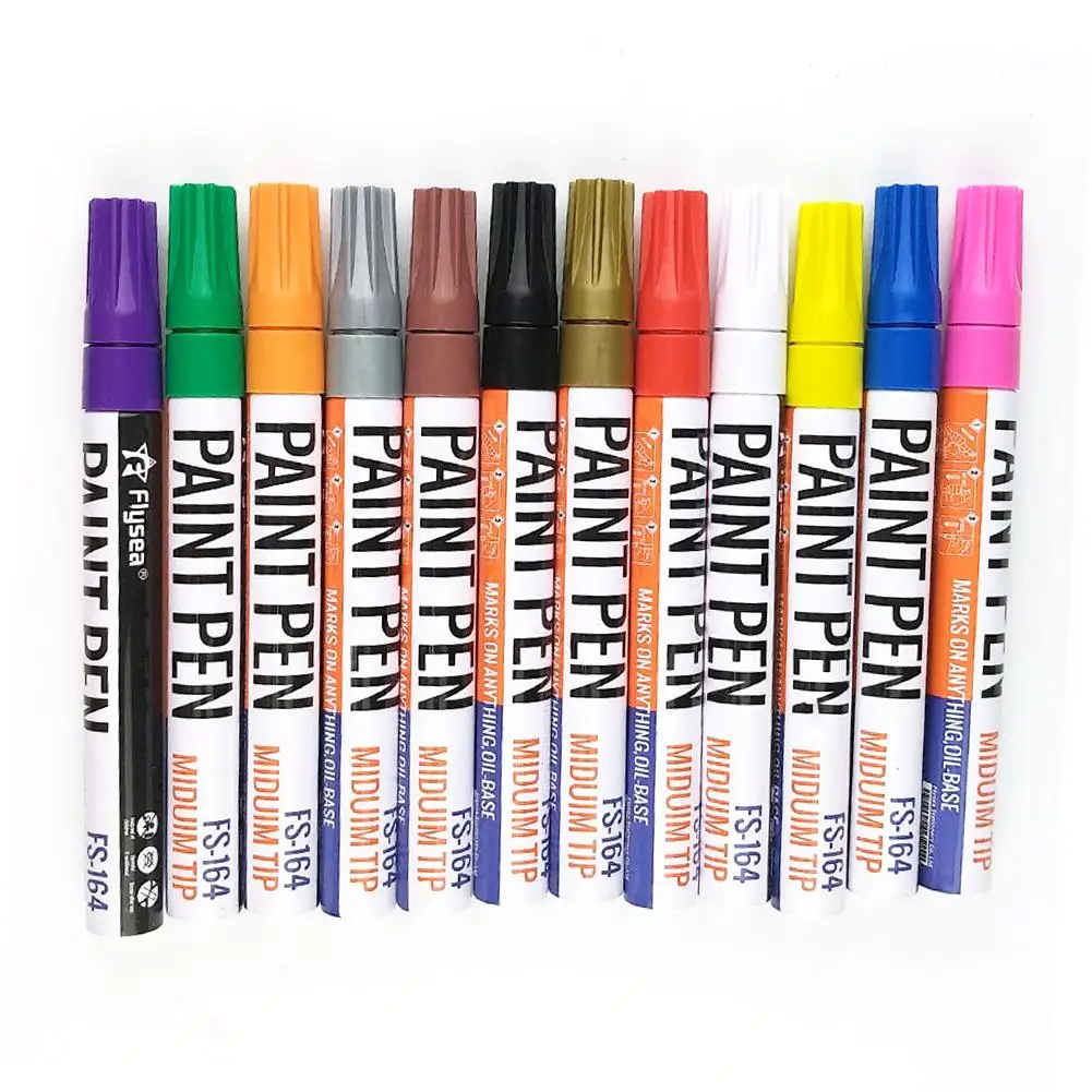 Acrylic Paint Marker Pens Permanent Art Rock Metal Glass Pebble Waterproof Highlighter Wedding Album Graffti Oily Marker Pen