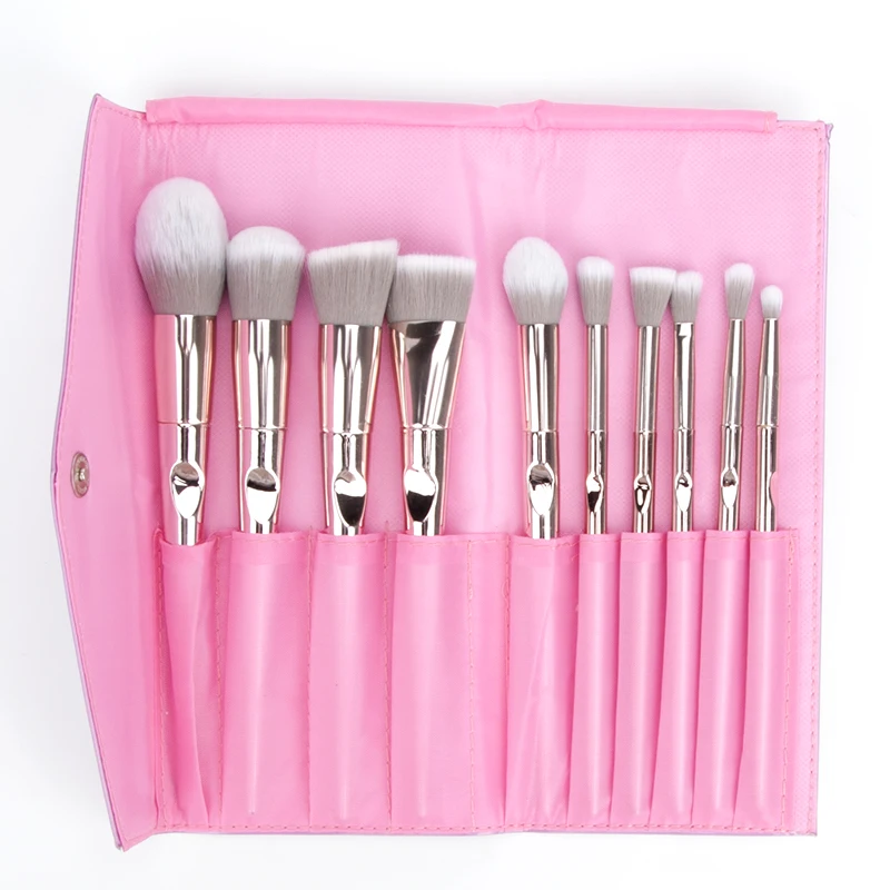 Ensemble de pinceaux de maquillage à pouce doré Rose, poudre de fond de teint, fard à paupières, correcteur, lèvres, cosmétiques pour les yeux, cadeau de beauté pour femme