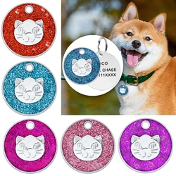 Personalized Laser Engraving Metal Pet Name Tag Anti-lost Customized Dog Cat ID Collar Puppy Nameplate Tag Pendant Supplies