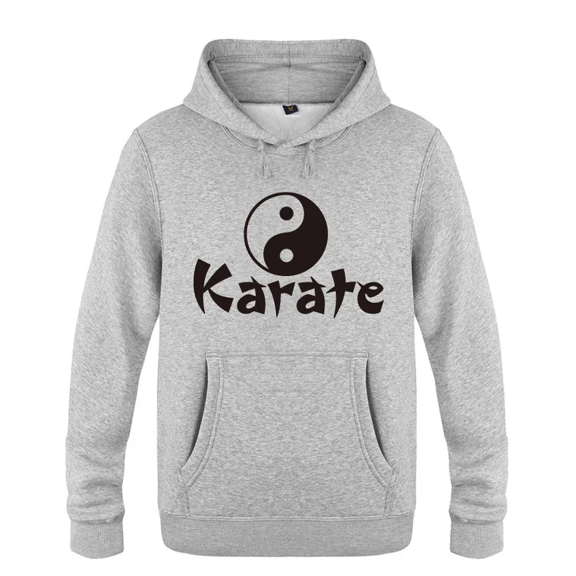 Karate Eight tri-grams Logo Hoodies Men Fleece Long Sleeve Hooded Sweatshirt Fitness Pullover Moleton Masculino Train Clothes