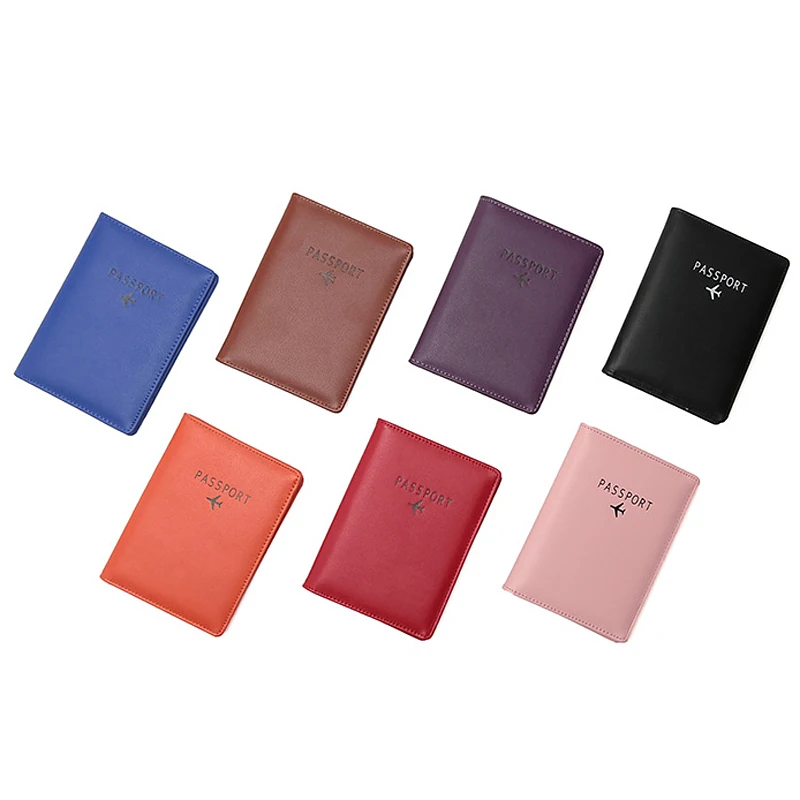 Multi-function Men Business Air Passport Wallet Women Soft Leather Passport Holder Cover RFID Credit Card Holder Purse 7 colors