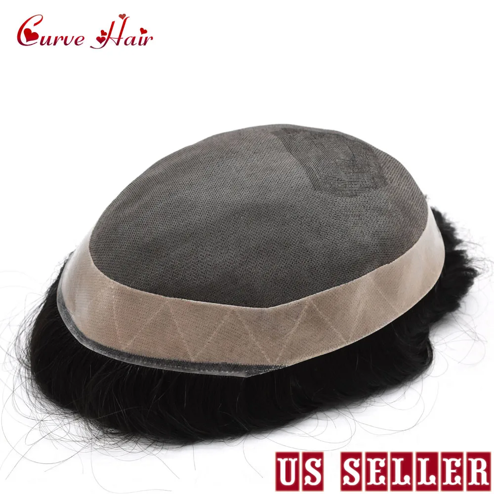 Durable Fine Mono Mens Toupee 1