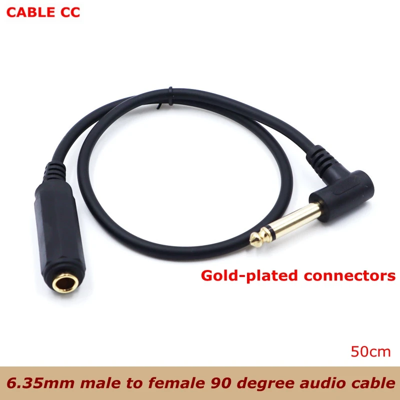 Elbow 6.35 TRS6.5 Male-to-Female Extension Cable 6.5mm Large Three-Core Male to Female Cable-1/4 Inch Guitar Headphone Audio