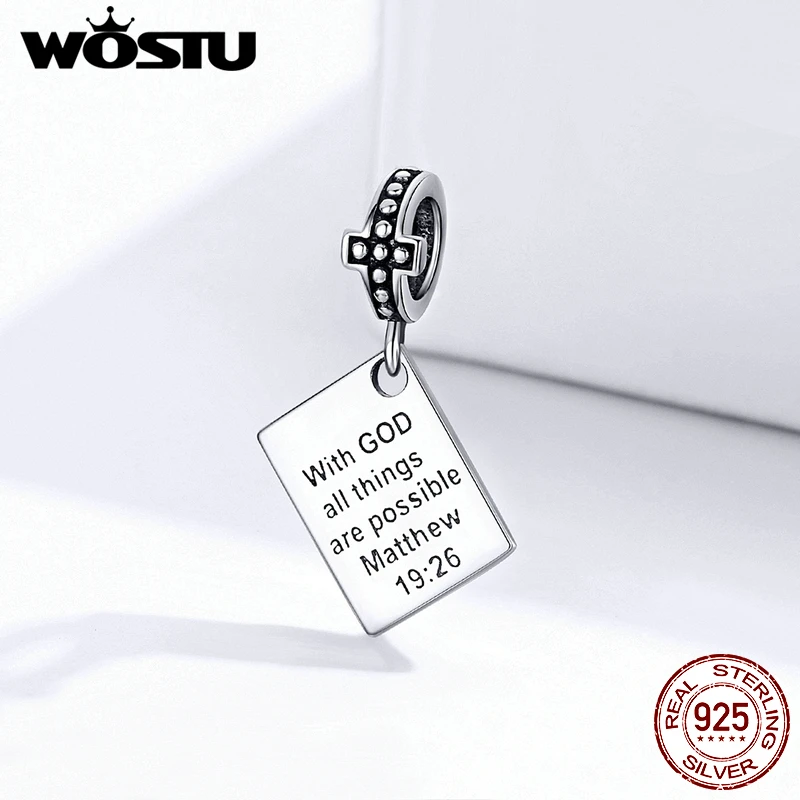 WOSTU 925 Sterling Silver Beads Note Book Charms Fit Original Bracelet Pendant DIY Necklace Fashion Jewelry Gift For Women