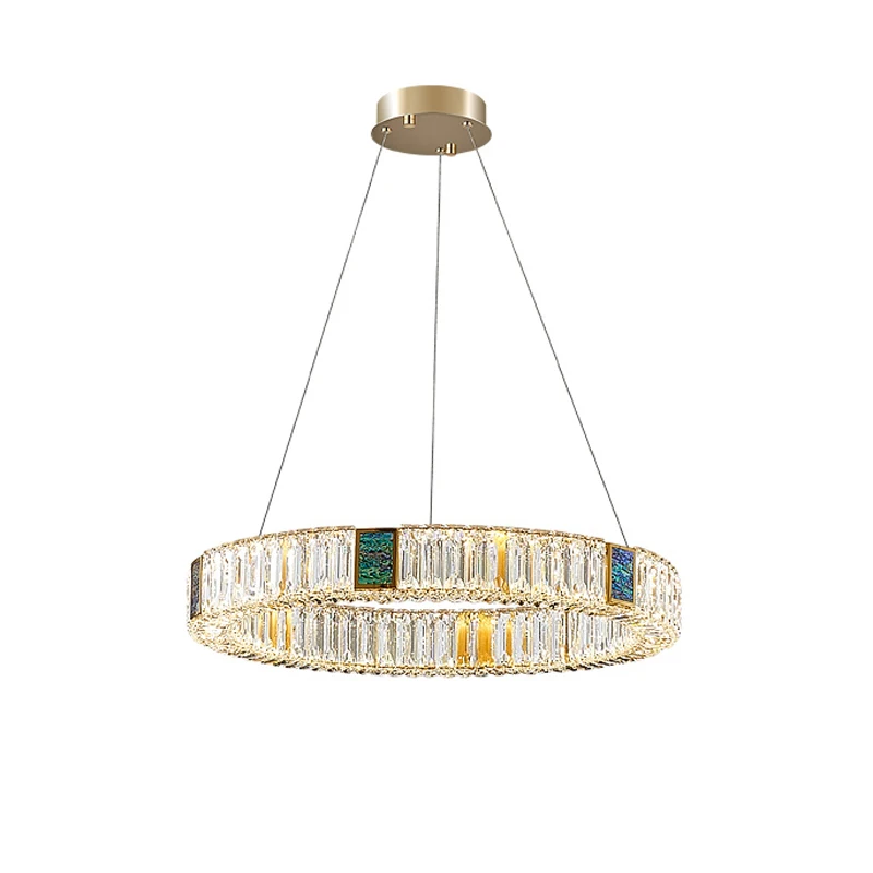 

LED Norble Golden Silver Stainless Steel Crystal Chandelier Lighting Lustre Suspension Luminaire Lampen For Dinning Room