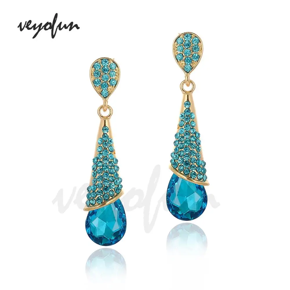 Veyofun Classic Vintage Crystal Rhinestone Drop Earrings Elegant Bridal Dangle Earrings Fashion Jewelry for Women Gift