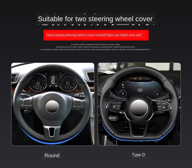 car steering wheel cover Universal 37/38 CM Non-Slip Breathable Grip Cover Leather Stitching Peach Wood Sports Hand-Stitched