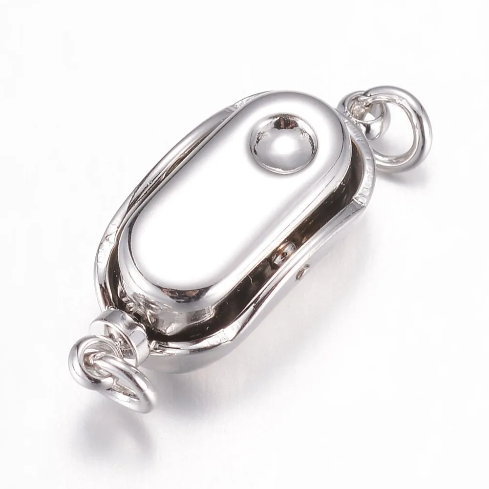 1 Set 304 Stainless Steel Box Clasps for DIY Jewelry Making Accessories 20x8x7mm Hole: 2.5mm