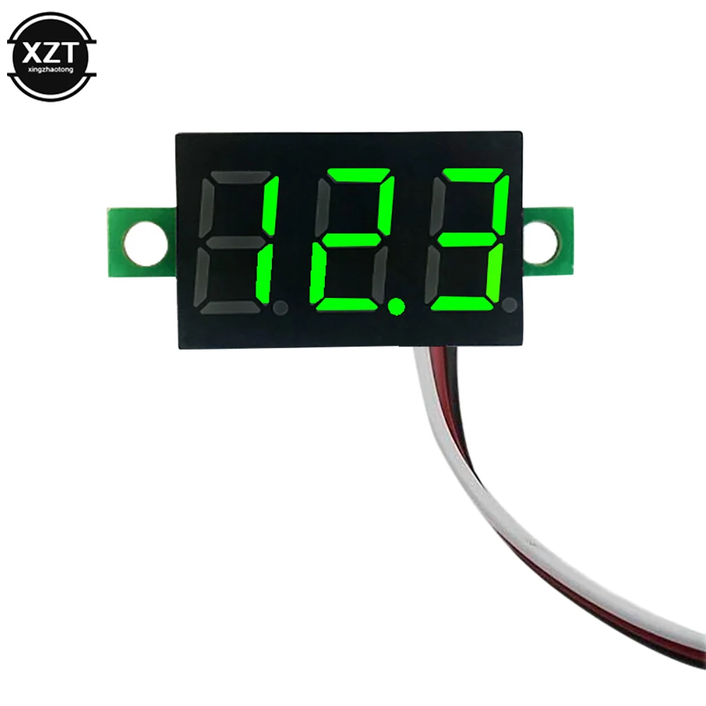 0.28 Inch DC LED Digital Voltmeter 0-100V Voltage Meter Auto Car Mobile Power Voltage Tester Detector 12V Red Green Blue Yellow