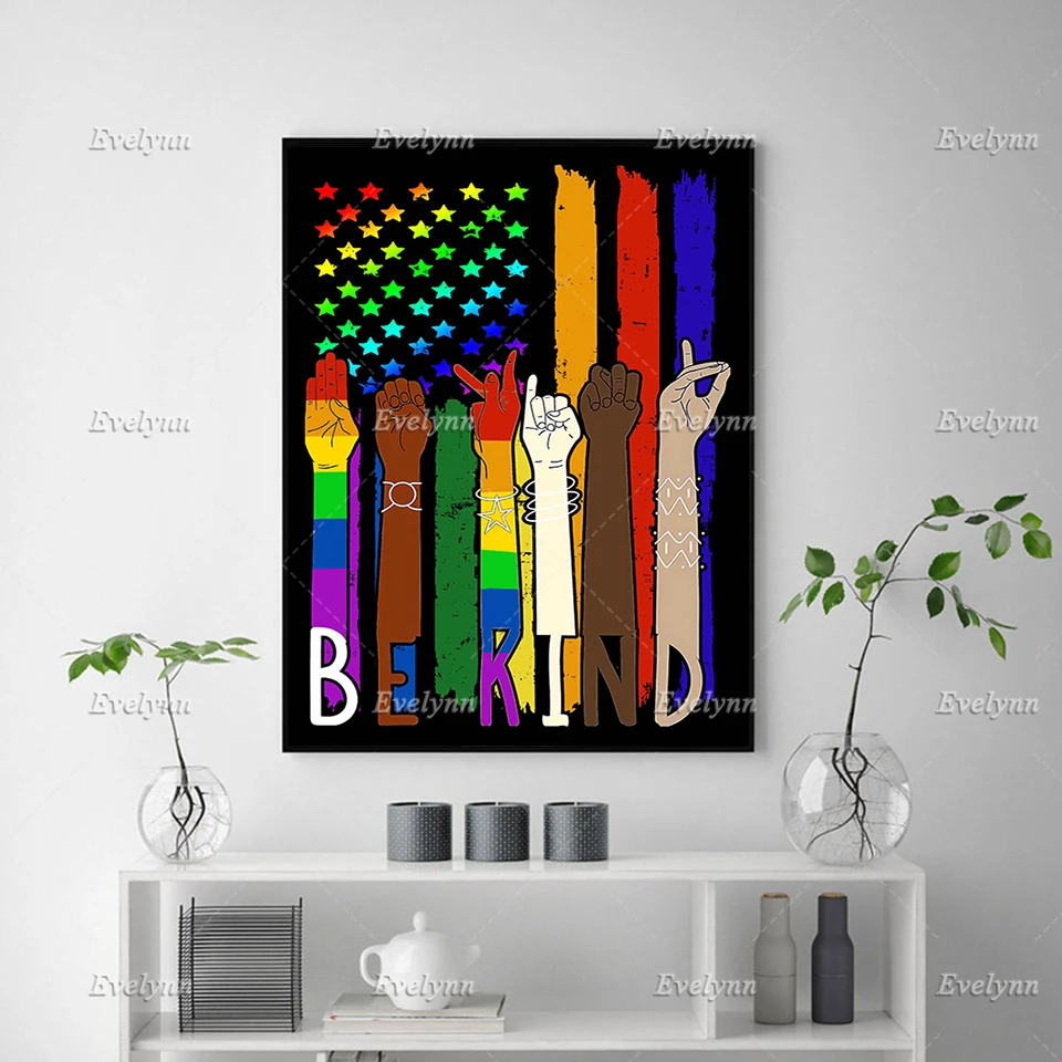 Be Kind Poster/ Kindness/ Equality Poster/Love Is Love/Living Room Wall Art Prints Home Decor Canvas Unique Gift Floating Frame