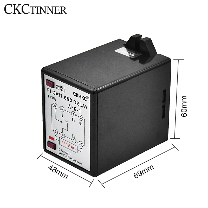 AFR -1 AC220V 50/60hz Liquid Level Controller Relay Water Level Switch Automatic Water Supply Drainage With Base and 2M Probe