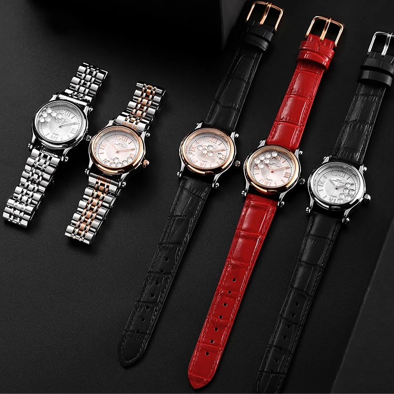 IBSO New Stainless Steel Strap Rolling Rhinestone Women Watches Japanese Quartz Movement 3Bar Waterproof Luxury Ladies