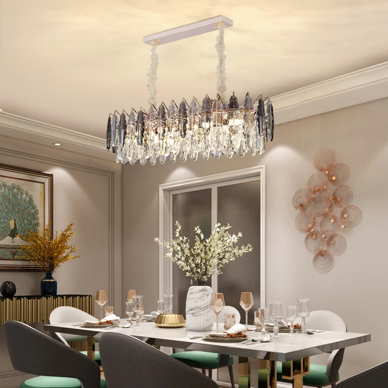 New Modern Crystal Pendant Lights Living Room Lamp Luxury Hotel Villa Restaurant Lamp Led Pendant Lights Indoor Lighting Lustre