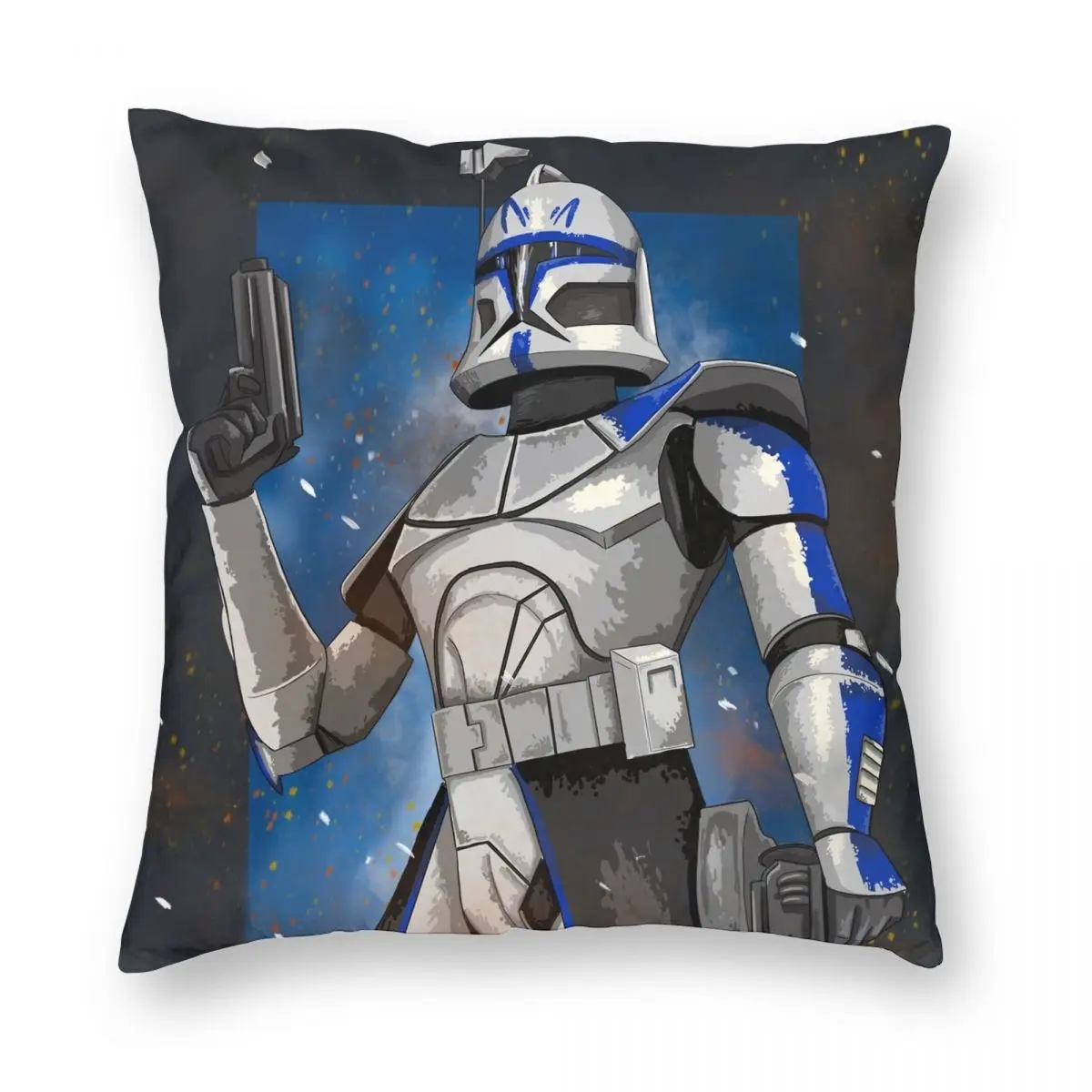 Captain Rex Square Pillowcase Polyester Linen Velvet Pattern Zip Decor Pillow Case Room Cushion Cover Wholesale