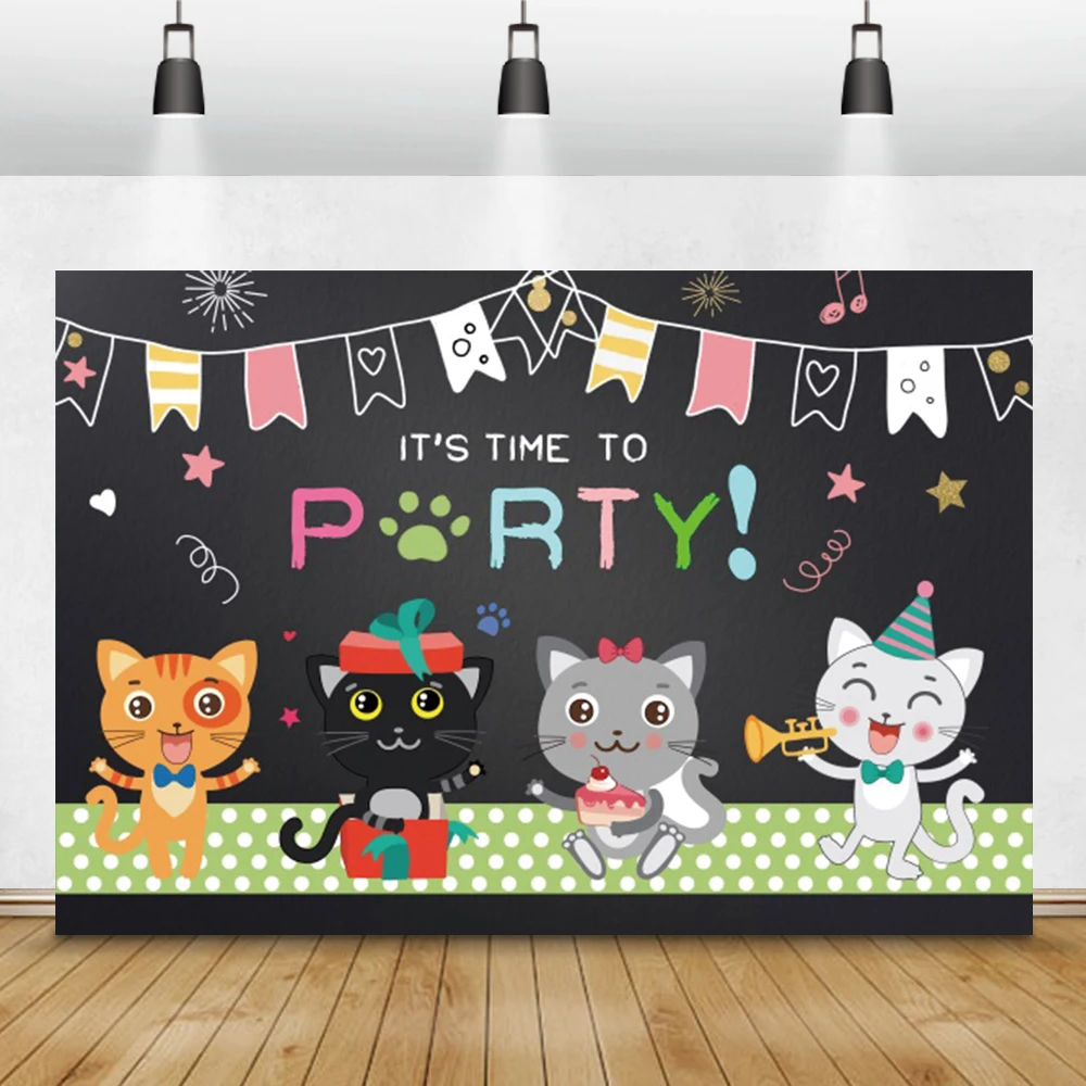 Laeacco Little Monster Newborn Backdrops Colorful Flags Balloons Stars Custom Birthday Photography Backgrounds For Photo Studio