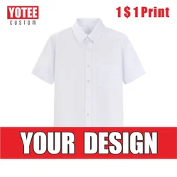 YOTEE2020 neue kurzarm shirt custom slim baumwolle gruppe unternehmen eigene stickerei revers männer kurzarm shirt S-5XL