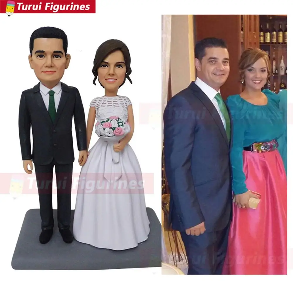 custom order Personalized bobblehead doll hold my hand wedding gift polyresin doll wedding topper cake design personalized gift