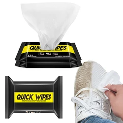 12Pcs/Bag Disposable Shoe Wipes Small White Shoe Artifact Cleaning Care Wipes Sneakers Cleaning Quick Wet Wipes