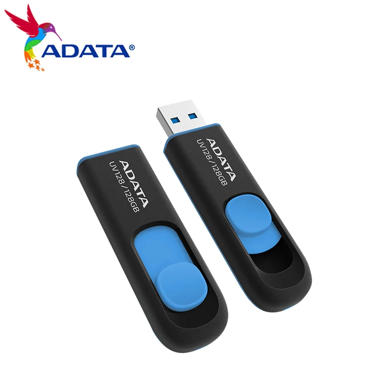 ADATA UV128 USB فلاش حملة 128GB 64GB 32GB USB 3.2 القلم محرك قابل للسحب كابليس محرك عالية السرعة بندريف للتجميع