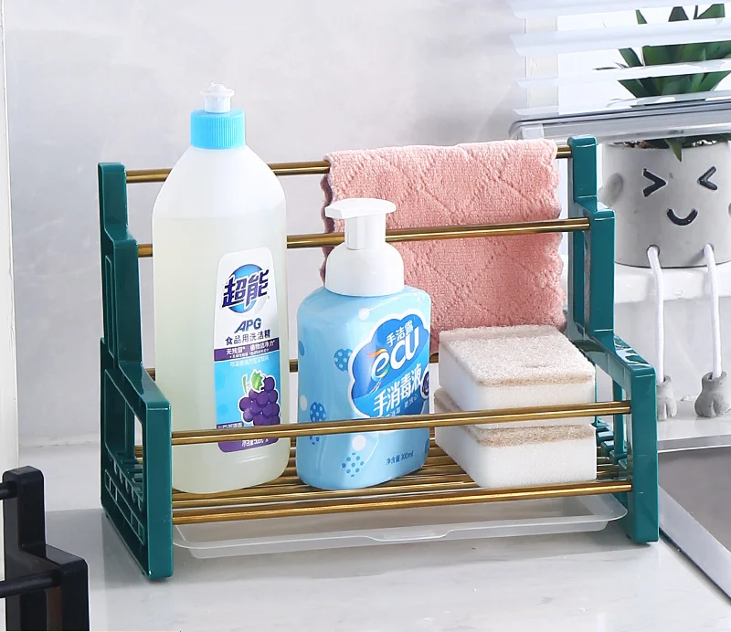 Home Kitchen Desktop Rag Rack Simple Functional Storage and Finishing Rag Dish Detergent Rack