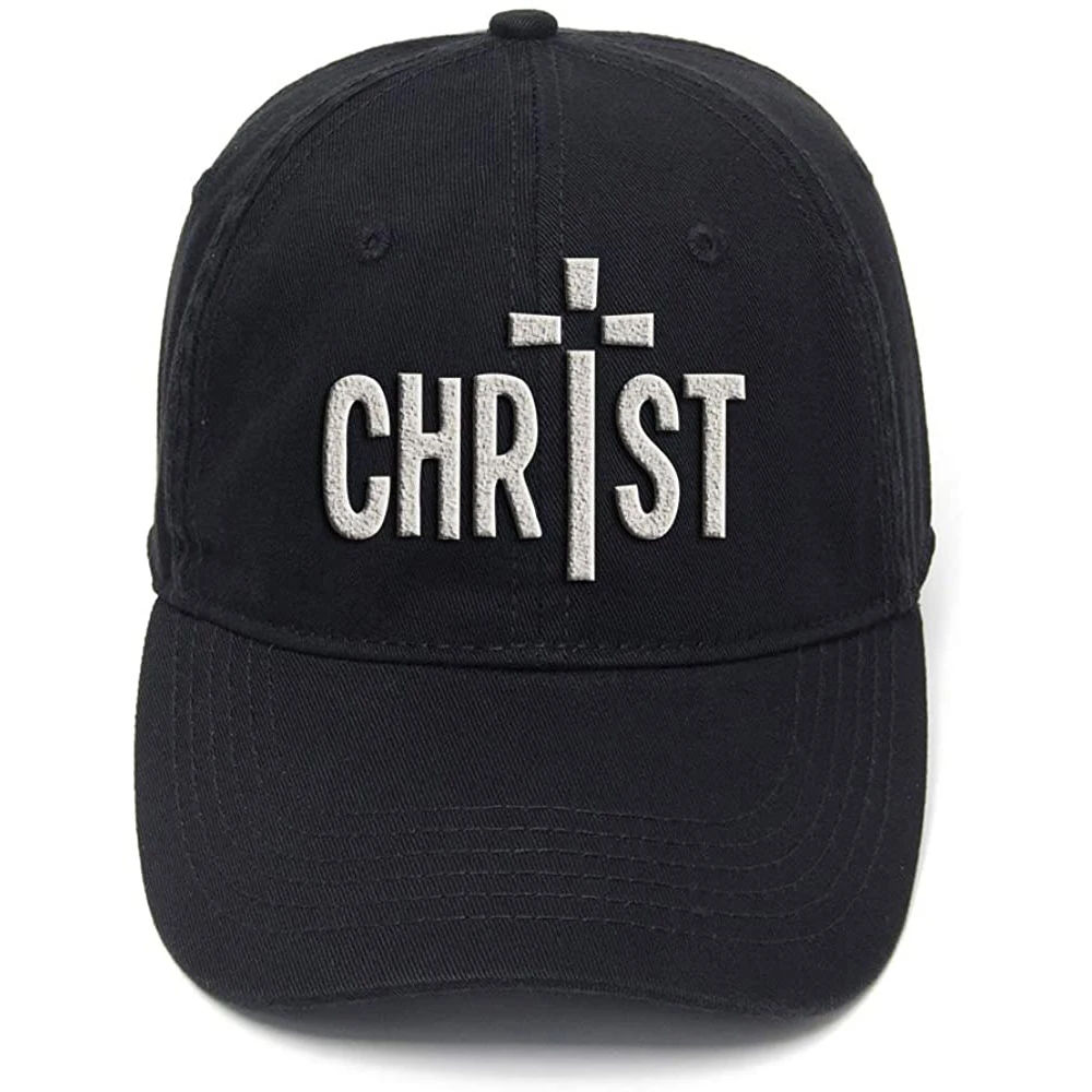 Lyprerazy Christ Cross Jesus Christians Washed Cotton Adjustable Men Women Unisex Hip Hop Cool Flock Printing Baseball Cap