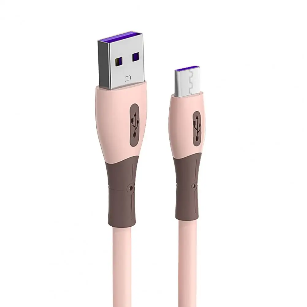 1.2m Charging Cable Anti-winding 3A Fast Charging Silicone for Android/Type-C/for iOS Data USB Wire for Office