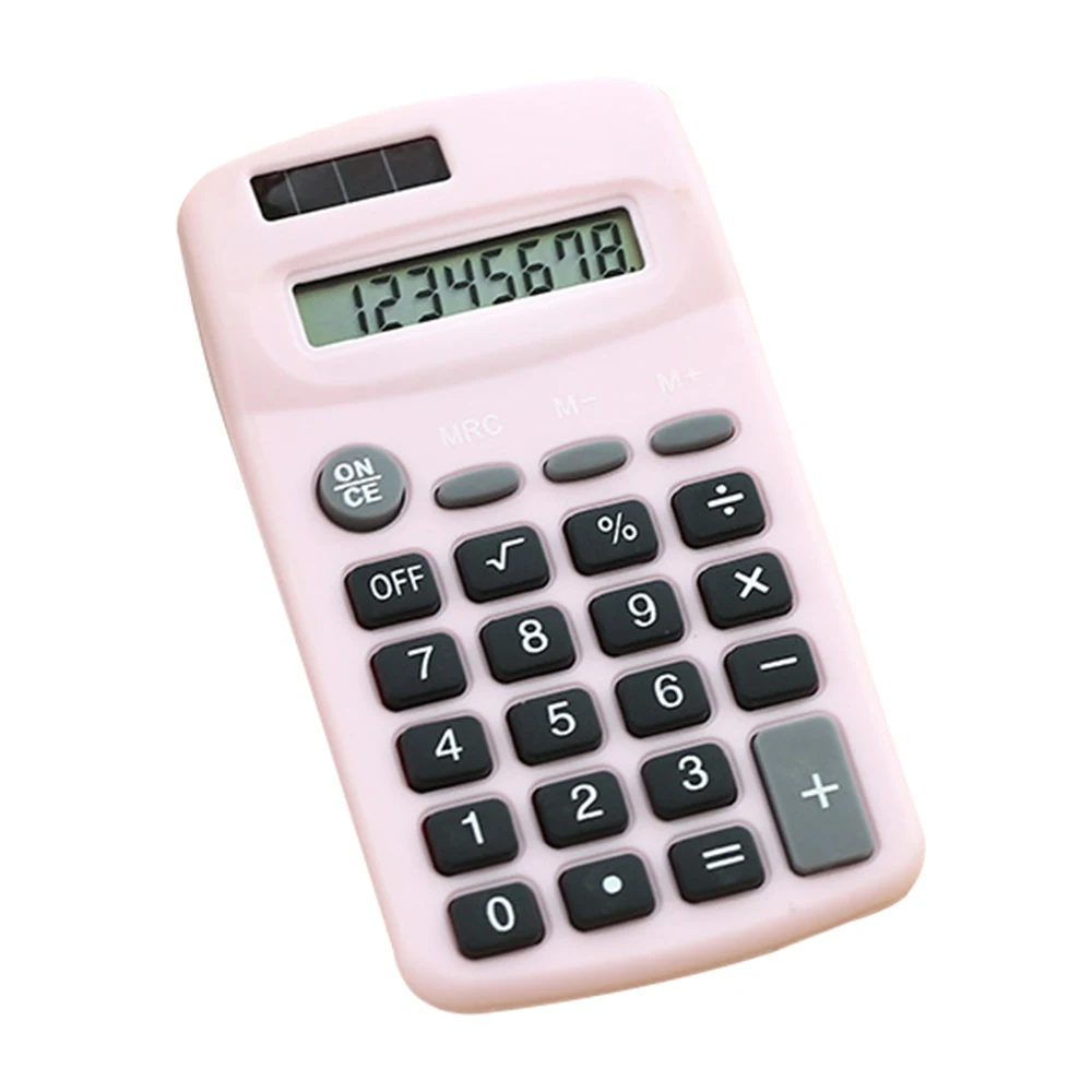 Mini Cute Calculator 8 Digits Display Solar & Battery Dual Power Portable Electronics Calculator Accounting Tool