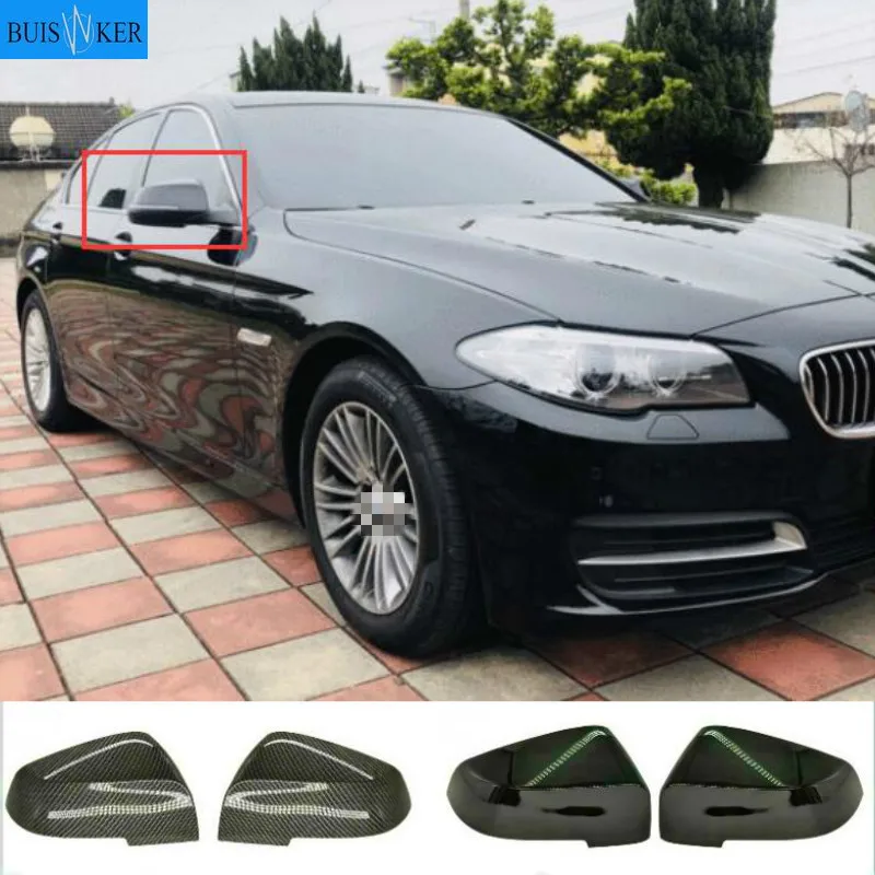 

Pair Mirror Covers Side Rearview Mirror Cover Cap For Bmw 5 6 7 Series F10 F18 F11 F06 F07 F12 F13 F01 2014 2015-16 Gloss black