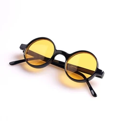 Colorful steampunk round sunglasses women men 2021 yellow green blue orange red sun glasses retro oculos de sol feminino uv400