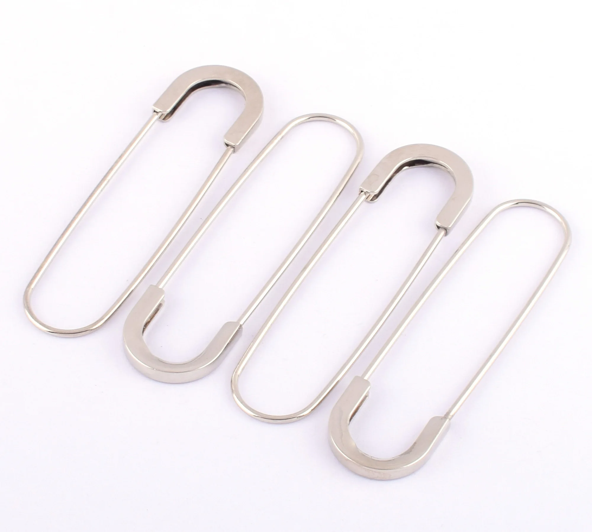 Silver Safety pins Coiless Safety Pins Larger Safety Pins Kilt Pins Broochs letter Bar Pins Apparel Accessories DIY Sewing 4pcs