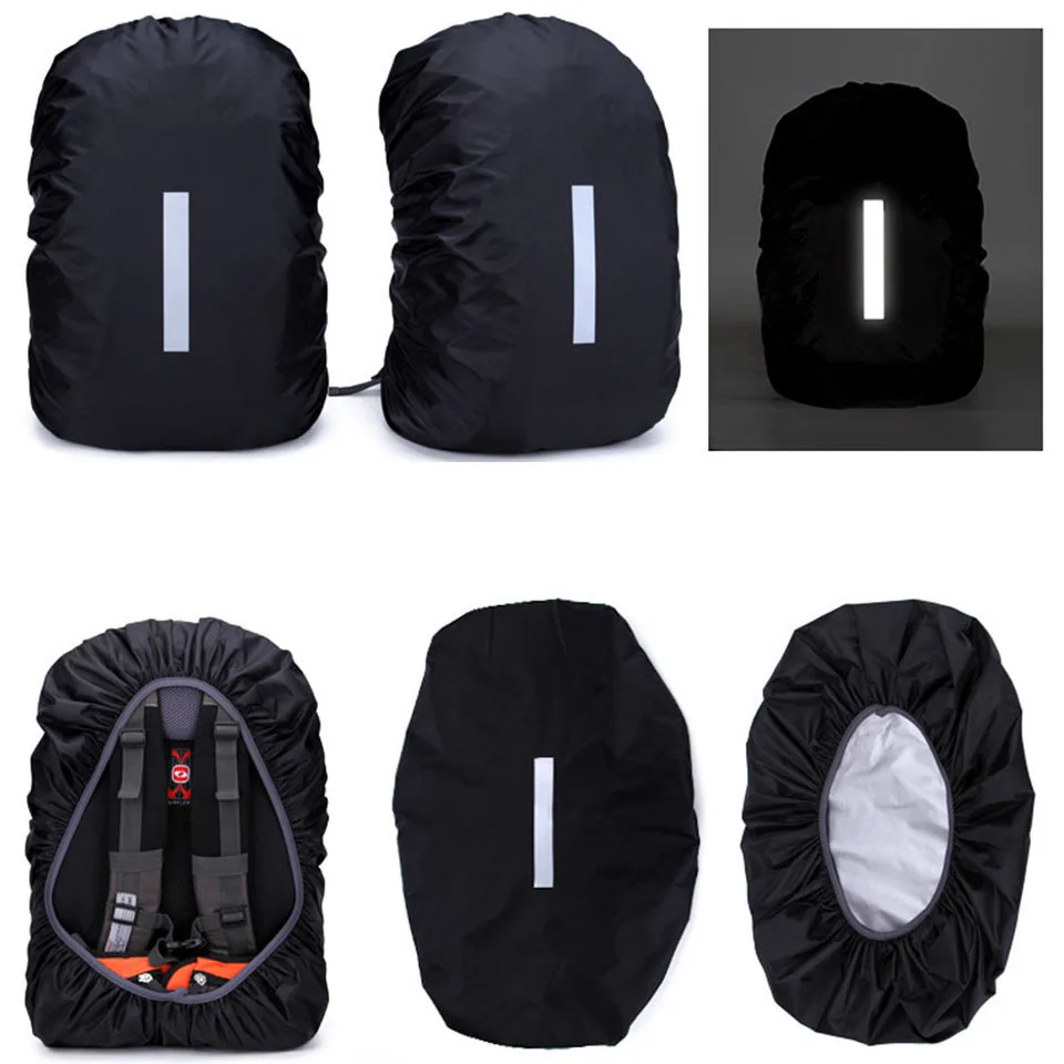 Mochila impermeable para viaje nocturno al aire libre, cubierta reflectante de seguridad de 20L, 30L, 40L, 50L, 60L, Camping, senderismo, escalada