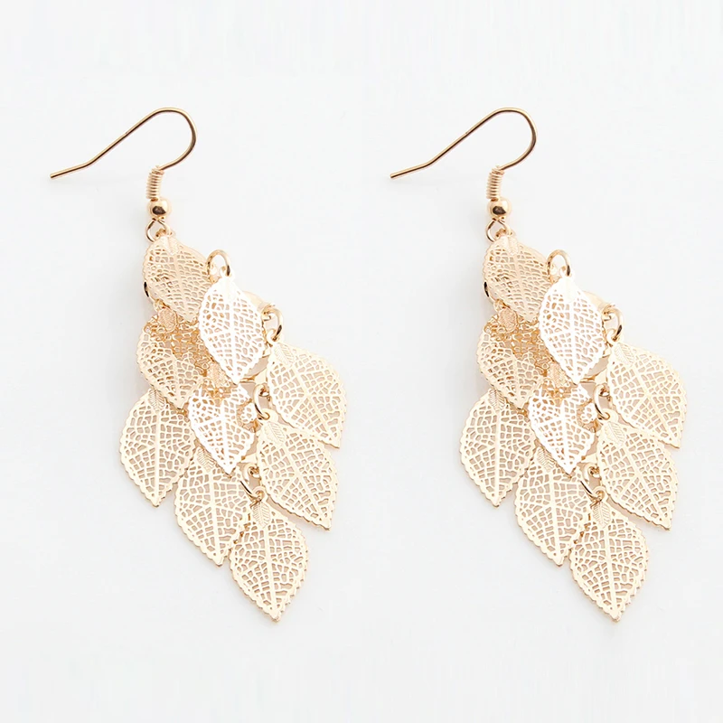 Vintage Hohle Blätter Tropfenohrringe für Frauen Böhmische Bunte Lange Hängeohrringe 2026 Modeschmuck Boucle Oreille Femme – Detail 17