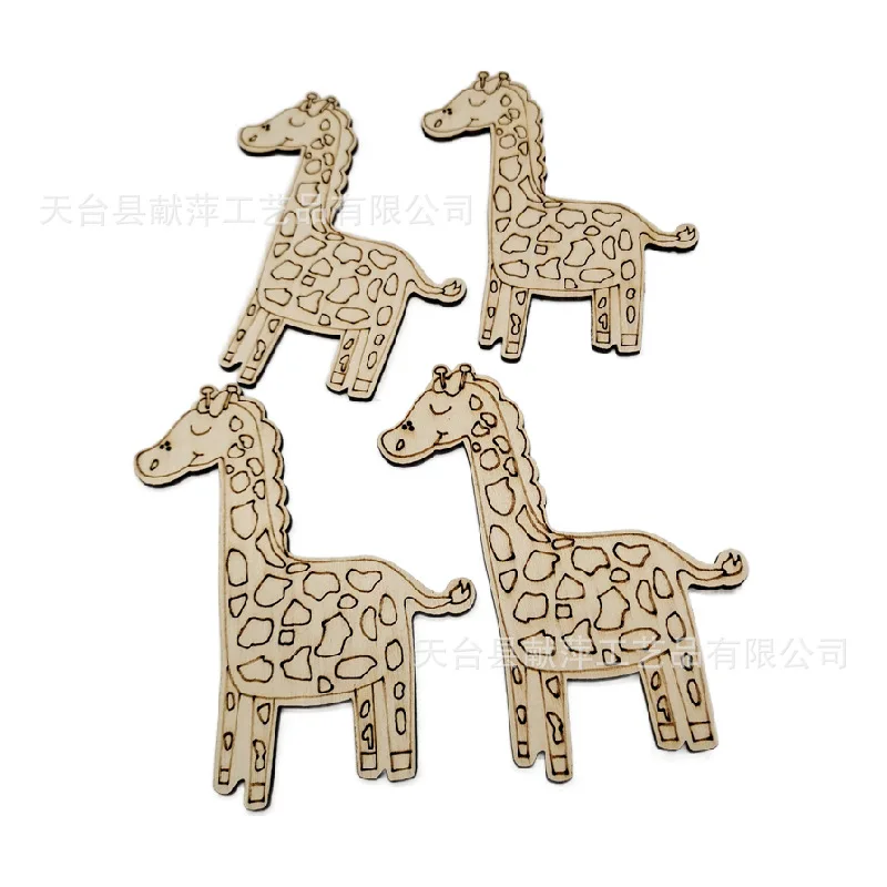 10pcs DIY Creativity Animal Wood Chip Home Party Decoration Kindergarten Handmade Wooden Accessories Hanging Ornament Kids Toys