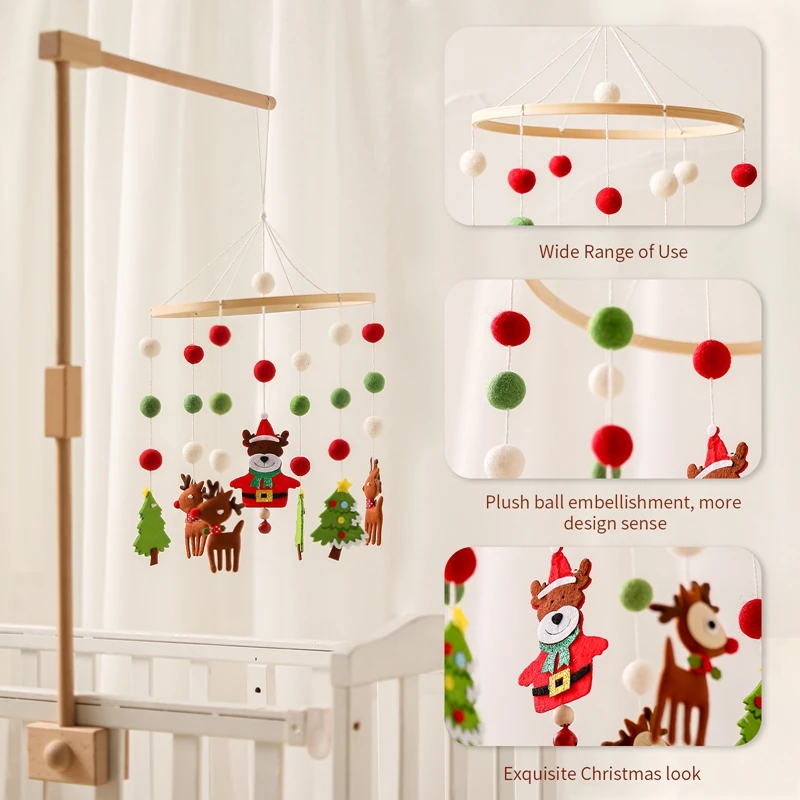 1pc Baby Rasseln Holz Anhänger Interaktive Spielzeug kinder Fitness Rahmen Anhänger Kinderwagen Zubehör Bett Glocke Musical Waren