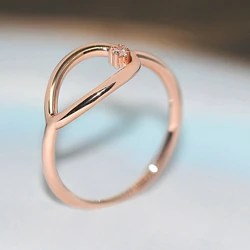 Simple Rings For Women Hollow Out Geometry Small Zircon 3 Color Daily Comfortable Finger Ring Fashion Jewelry R907