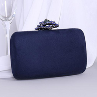 Elegant Velvet Girls Pink/Blue Wedding Bridesmaid Clutches Phone Case Pocket Fashion Women Evening Clutch Handbag Money Wallet
